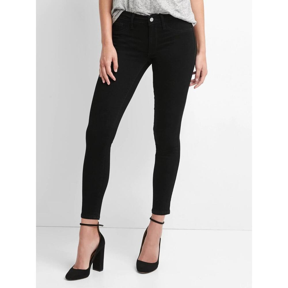 Gap Black Jeans Easy Legging 8 - 12 Washwell  Denim Jean